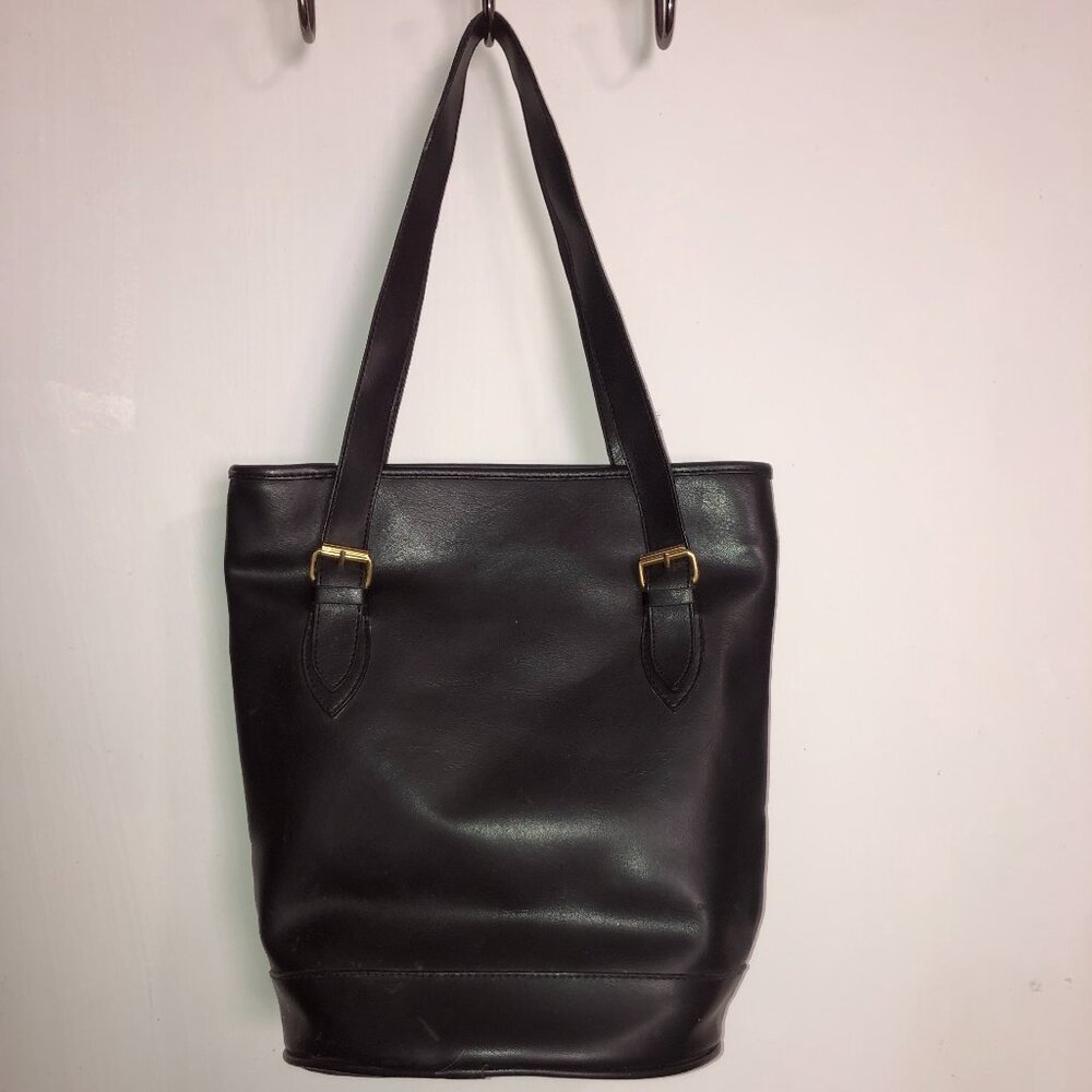 Vintage Guess Black Bucket Tote Shoulder Bag Purse